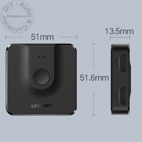 Switch HDMI 2 vào 1 4K Ugreen CM217 50966 - 2 port HDMI switch and splitter 4K@30Hz