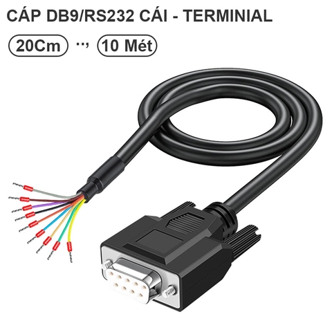 DB9 Connector RS232 Serial Cable, DB9 Female to Bare Wire, D-SUB 9-Pin Connector RS232 to Bare Wire Cable,9 Wire All Provided with Wiring Terminals