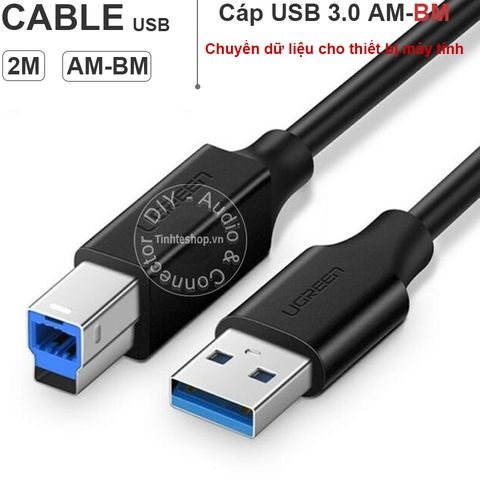 Cáp USB 3.0 AM-BM cho HDD box Docking 2 mét Ugreen US210 10372 - USB 3.0 type-A male to type-B male cable