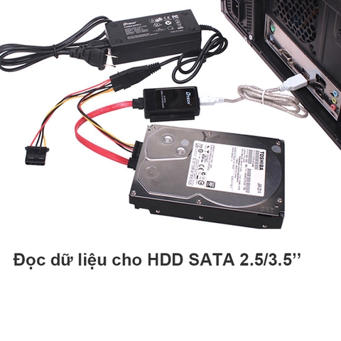 USB sang SATA IDE 2.5 3.5'' DTECH DT-8003A - Cáp đọc ổ cứng SATA ATA DVD-R 2.5/3.5''