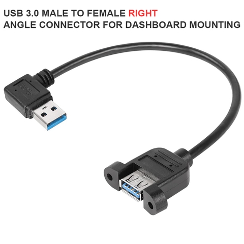 Cáp USB 3.0 đực vuông góc sang USB cái bắt vít lắp bảng điều khiển - Panel-mount USB 3.0 Cable