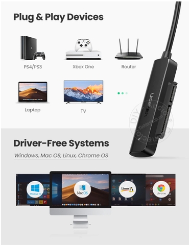 USB 3.0 sang SATA 2.5 Ugreen 70609 - USB A 3.0 to 2.5 inches SATA converter