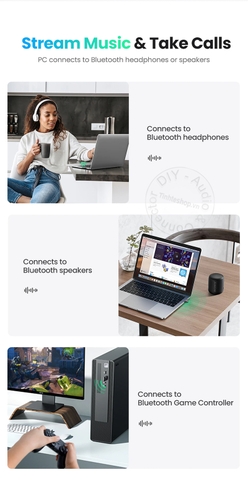 USB bluetooth 5.0 Ugreen CM390 80889 âm thanh HD kết nối 5 thiết bị