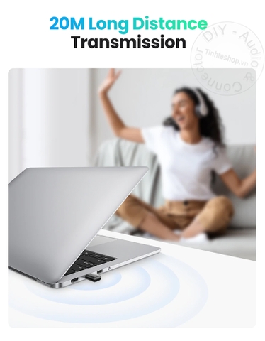 USB bluetooth 5.0 Ugreen CM390 80889 âm thanh HD kết nối 5 thiết bị