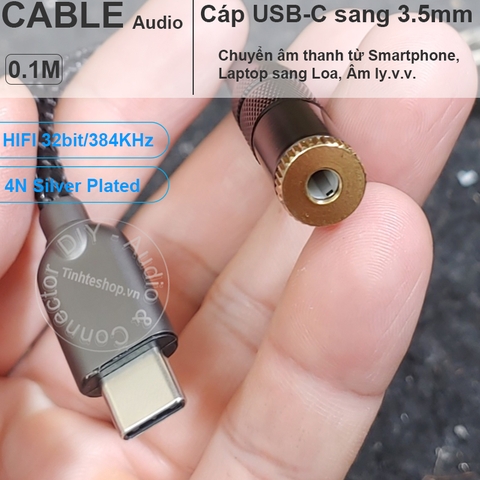 USB C sang 3.5mm DAC 32bit - Convert USB Type C to 3.5mm female