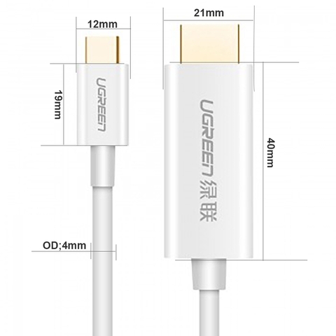 USB C ra HDMI 4K 30Hz 1.5 mét Ugreen MM121 30841 - Thunderbolt 3 to HDMI 4K@30Hz