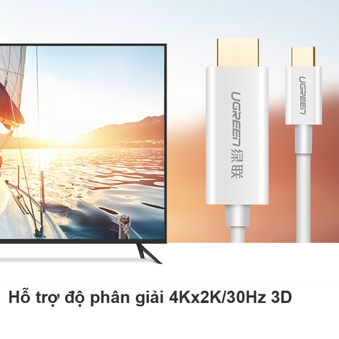 USB C ra HDMI 4K 30Hz 1.5 mét Ugreen MM121 30841 - Thunderbolt 3 to HDMI 4K@30Hz