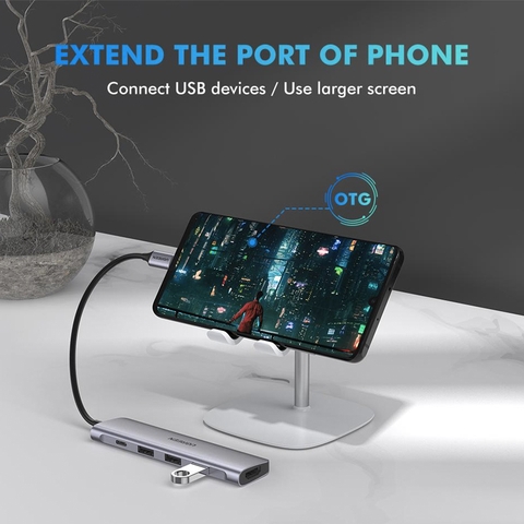Bộ chia USB-C ra 3 cổng USB 3.0 HDMI 4K USB-C PD 100W Ugreen 50209