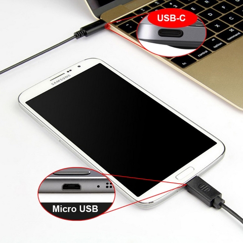 Cáp USB C sang Micro USB 1 mét Unitek Y-C473BK - USB type C to Micro USB cable