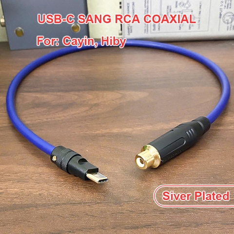 Dây USB C sang RCA coaxial 75 Ohm âm thanh số cho DAC Cayin Hiby - Type C to RCA Coaxial Cable