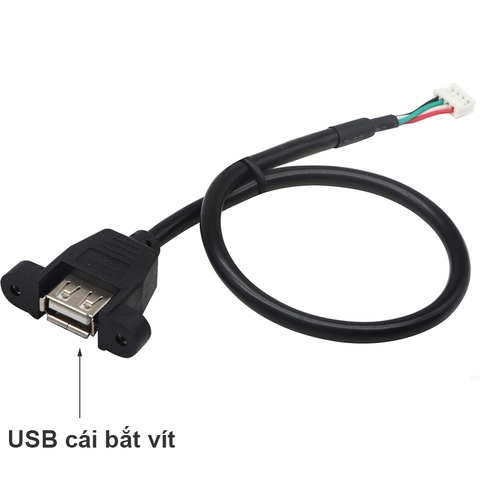 USB female connector with ear fixation XH2.54-4p white small terminal plug chassis panel extension cable