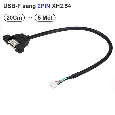 USB female connector with ear fixation XH2.54-4p white small terminal plug chassis panel extension cable