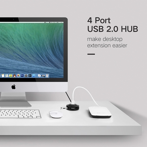 Bộ chia 4 cổng USB 2.0 Ugreen CR106 20277 cáp dài 1 mét có hỗ trợ nguồn ngoài