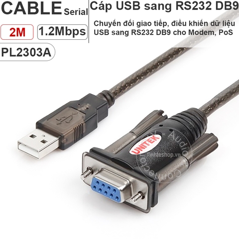 USB to RS232 cổng cái Unitek Y-105D 2 mét - Cáp USB sang COM