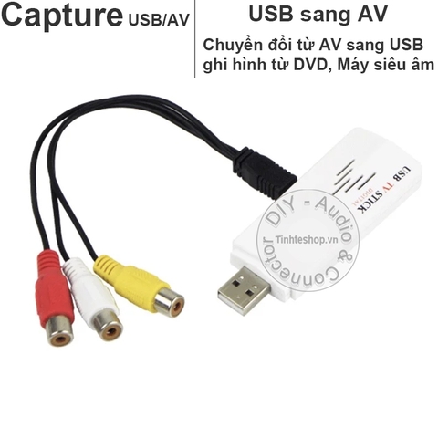 USB to AV - USB capture cổng AV cho máy Siêu âm Nội soi Camera DVD DVB T2