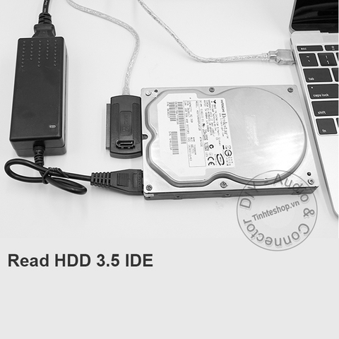 SATA IDE 2.5/3.5 sang USB 2.0 hỗ trợ nguồn ngoài 12V-2.5A - USB to SATA IDE