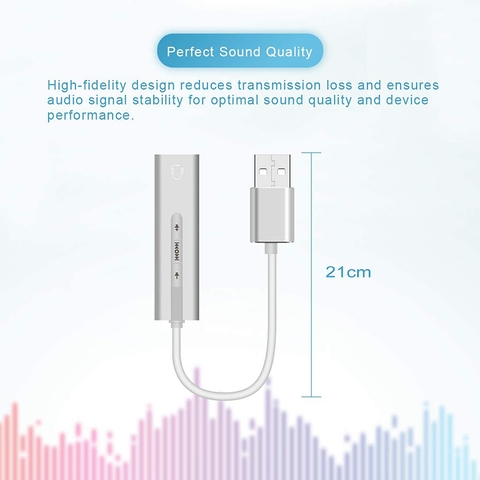 USB ra 3.5mm sound card âm thanh vòm 7.1 - USB External Sound Card 3.5mm Audio Interface Microphone Headphone