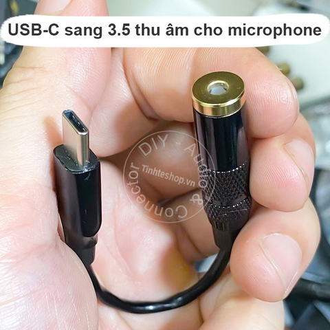 Dây thu âm microphone 3.5mm sang USB C cho Smartphone Table Laptop