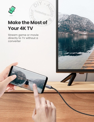 USB type C ra HDMI 4K 1.5 mét Ugreen MM142 50570 - USB-C to HDMI cable support 4K60Hz