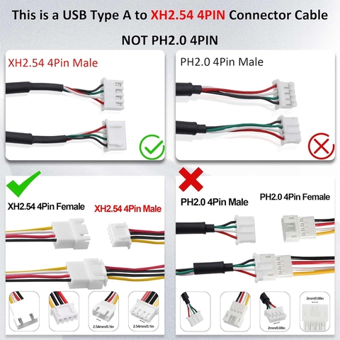 XH2.54 Motherboard Female Header Terminal to USB Cable Adapter