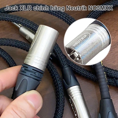 Dây nhạc cụ phòng thu 6.5mm TRS sang XLR đực balanced