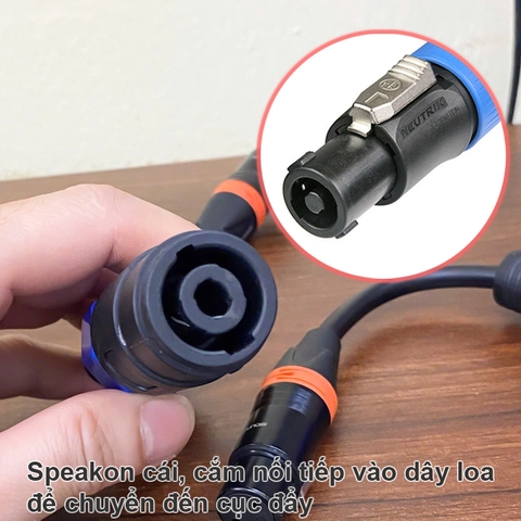 Dây chuyển từ Vang Mixer DAC sang Cục đẩy - XLR female to Speakon female adapter for power amplifier