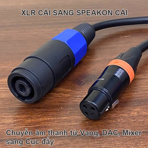 Dây chuyển từ Vang Mixer DAC sang Cục đẩy - XLR female to Speakon female adapter for power amplifier