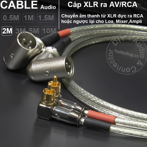 Dây Canon ra hoa sen AV 1 cặp DIY 0.5M đến 5M - XLR male to RCA cable 1 pair