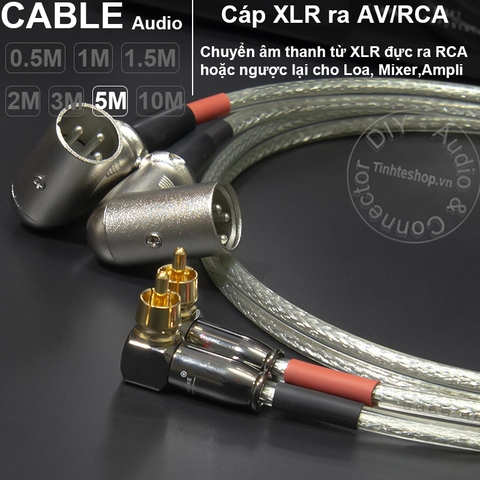 Dây Canon ra hoa sen AV 1 cặp DIY 0.5M đến 5M - XLR male to RCA cable 1 pair