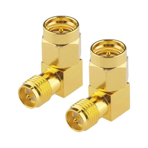 đầu nối ăng-ten chuyển đổi chuẩn SMA cái   sang RPSMA đực cái góc 90° (female – male).