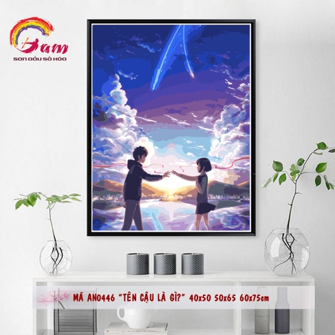Tranh sơn dầu số hoá DIY tự tô trang trí Anime Phim Nhật Your Name Tên cậu là gì mã AN0446