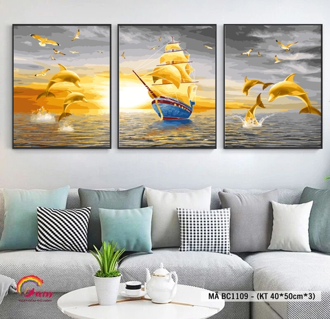 Tranh tô màu theo số Gam bộ 3 thuận buồm xuôi gió BC1109
