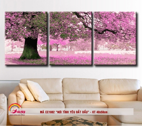 Bộ tranh sơn dầu số hóa tự tô màu DIY - Mã CC1082S Nơi tình yêu bắt đầu