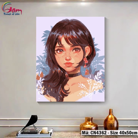 Tranh tô màu số hóa Cô gái hiện đại GAM CN4360