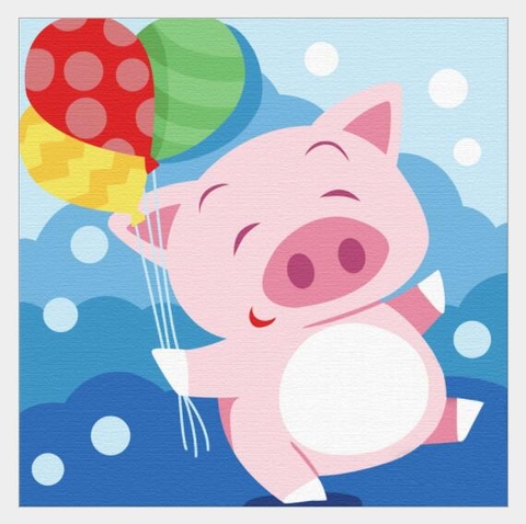 Tranh số hoá Gam HH2035 tranh nhỏ 20x20cm căng sẵn khung