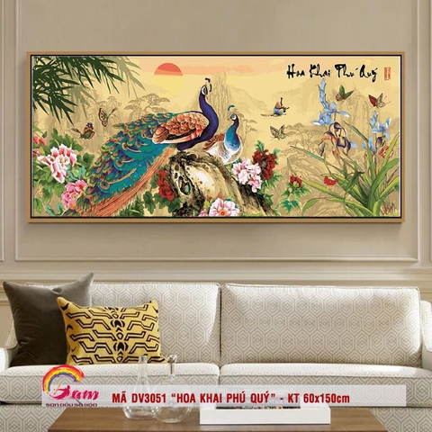 Tranh tô màu theo số Gam DV3051 khổ lớn 60x150cm KHÔNG KHUNG