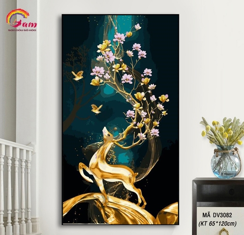 Tranh tô màu theo số Gam DV3082 khổ lớn 65x120cm KHÔNG KHUNG