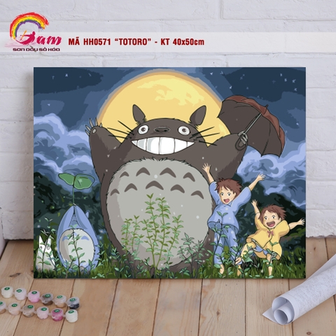 Tranh tự tô màu sơn dầu số hóa Gam Totoro HH0571