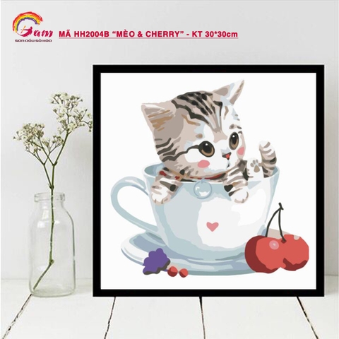 Tranh sơn dầu số hóa tự tô Gam HH2004 30x30cm căng sẵn khung