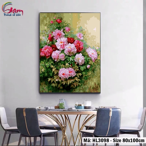 Tranh sơn dầu số hóa tự tô Gam HL3098 khổ lớn 80x100cm KHÔNG KHUNG