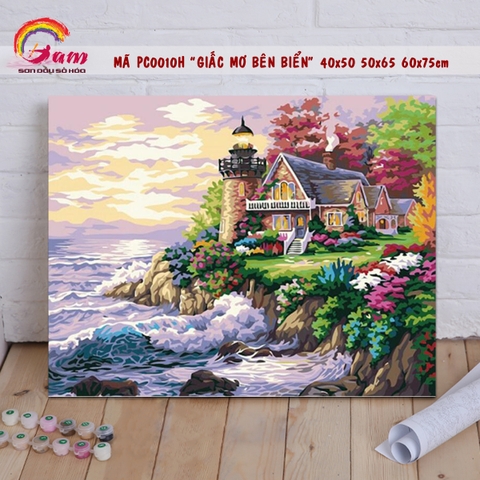 Tranh sơn dầu số hoá tự tô treo tường - Mã PC0010H Giấc mơ bên biển