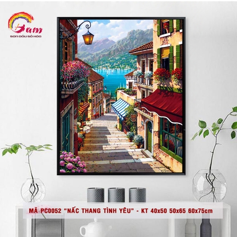 Tranh tô màu theo số phong cảnh làng cổ Châu Âu PC0052