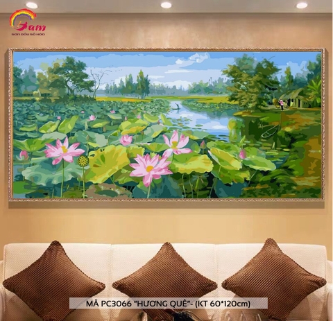 Tranh tô màu theo số Gam PC3066 khổ lớn 60x120cm KHÔNG KHUNG