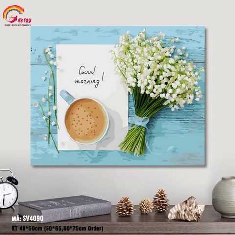 Tranh tô màu số hoá Gam chào buổi sáng SV4090