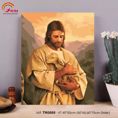 Tranh tô màu theo số công giáo Chúa chăn chiên GAM TN0888