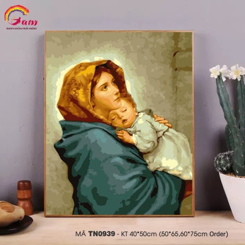 Tranh tô màu theo số công giáo Đức mẹ Maria TN0939