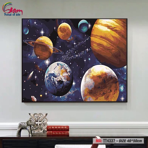 Tranh tô màu theo số Gam không gian vũ trụ TT4337