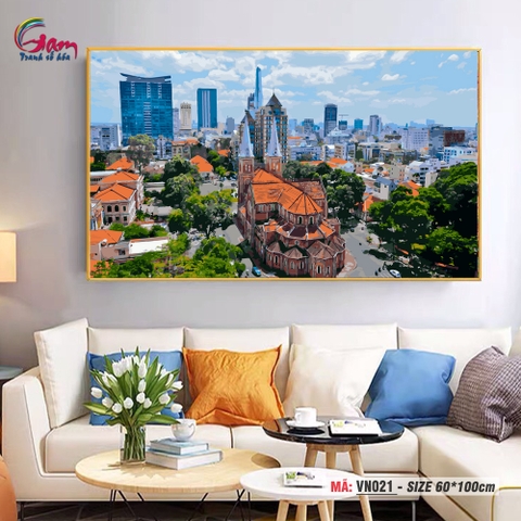 Tranh tô màu theo số Gam 0VN021 khổ lớn 60x100cm KHÔNG KHUNG