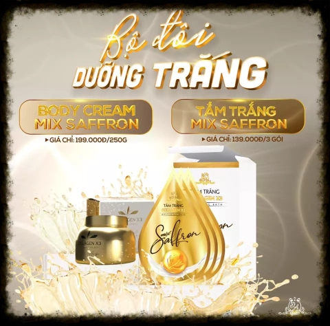 Bộ Đôi Dưỡng Trắng Kem Body & Tắm Trắng Collagen X3