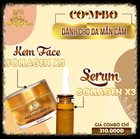 Combo Serum Dưỡng Và Kem Face Collagen X3